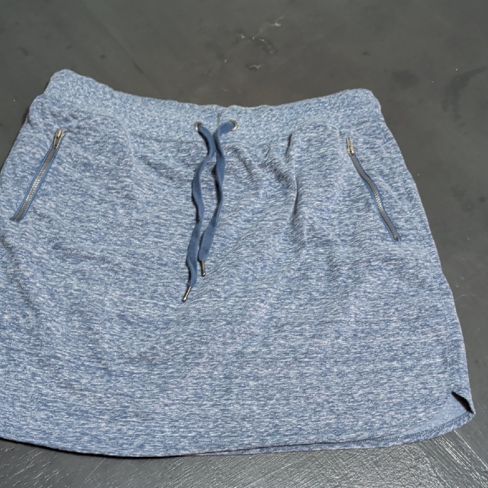 GreenTea Deep Blue Skort with Textured Design